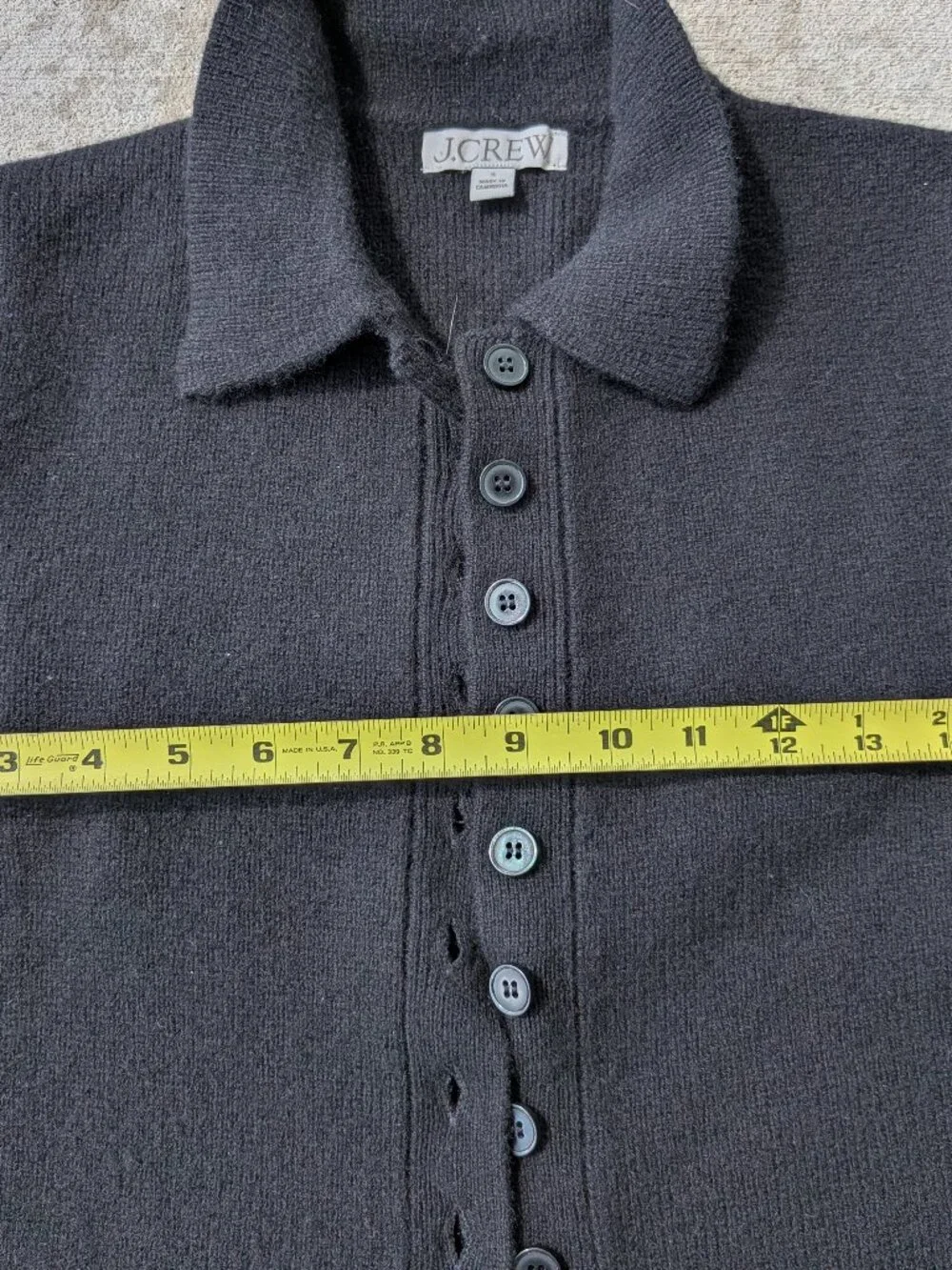 J. Crew Milano Stitch Cinched Waist Cardigan. Size S. Black